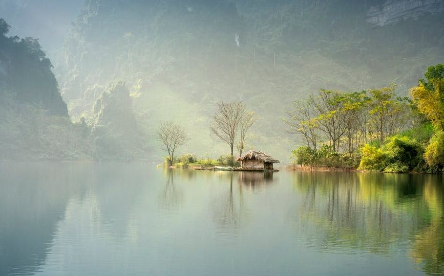 foggy lake